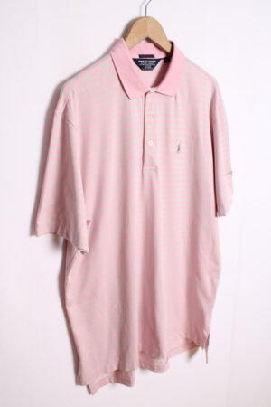 Polo Vintage Ralph Lauren Rayas Flúor "XL"