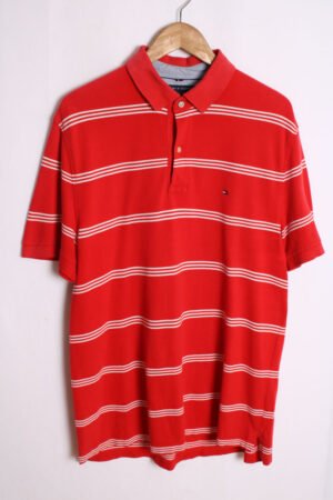 polo-vintage-ralph-tommy-chico-86.jpg Polo Tommy Hilfiger Vintage Rojo Rayas Blancas "L"