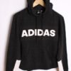 Sudadera Vintage Negra Adidas Capucha "S" mujer