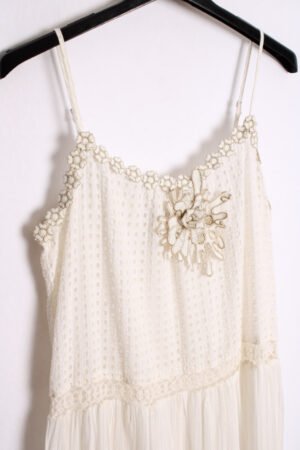 Vestido Midi Hilos Dorados Vintage "L/XL"