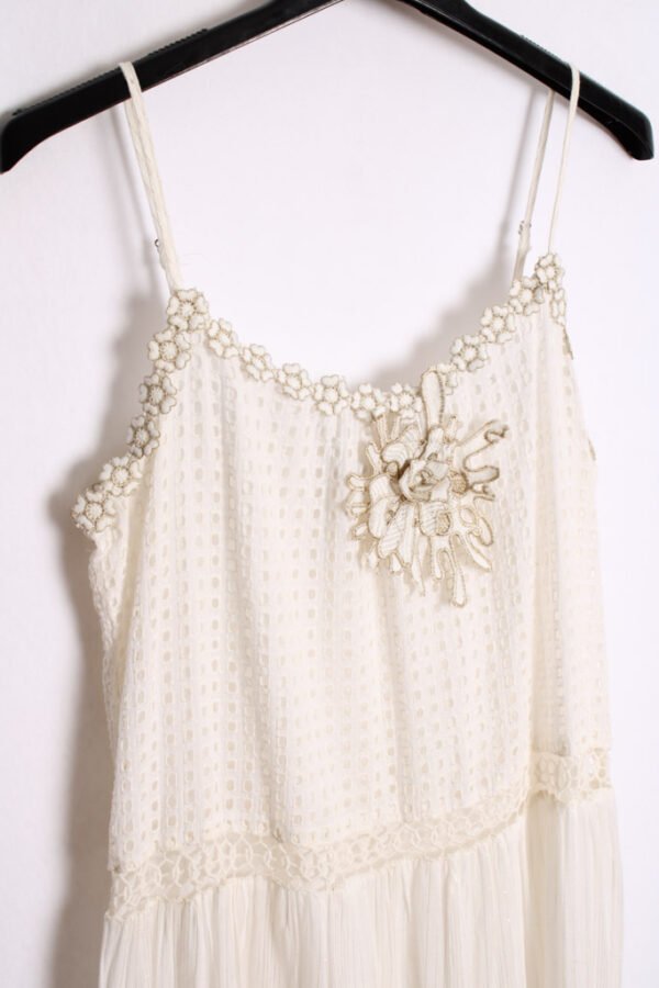 Vestido Midi Hilos Dorados Vintage "L/XL"
