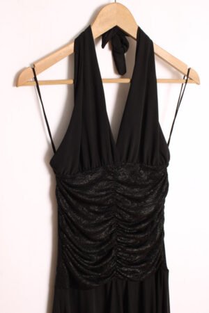 Vestido Vintage Asimétrico Negro Halter "XS"