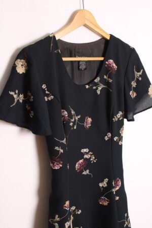 Vestido Vintage Marino con Flores "M"