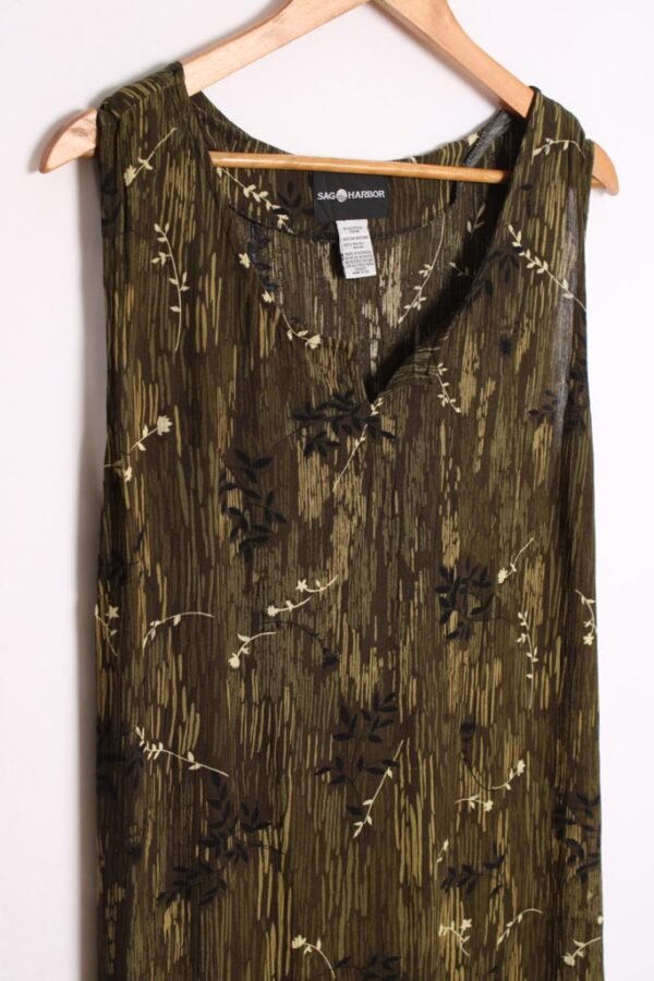 Vestido Maxi Vintage Verdes Flores "3XL"