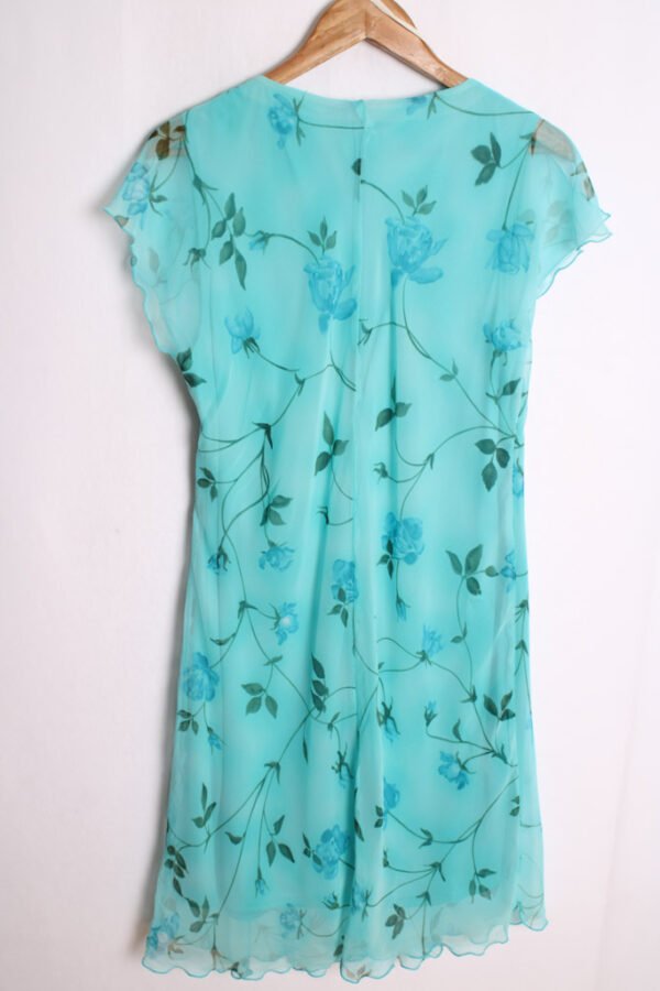 Vestido Vintage Celeste Estampado Flores "L"
