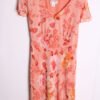 Vestido Rosa Vintage Flores y Hojas "2XL"
