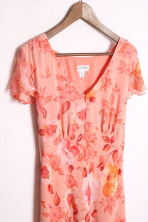 Vestido Rosa Vintage Flores y Hojas "2XL"