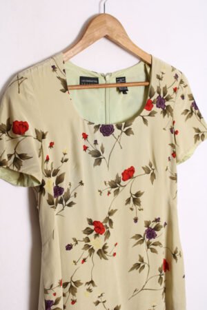 Vestido Liz Claiborne Seda Vintage Flores "M"