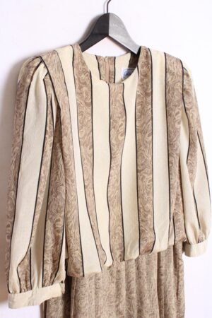 Vestido Plisado Midi Vintage Rayas "XL/2XL"