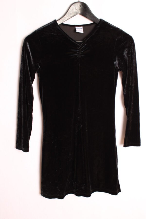 Vestido Terciopelo Mini Negro Vintage "2XS"