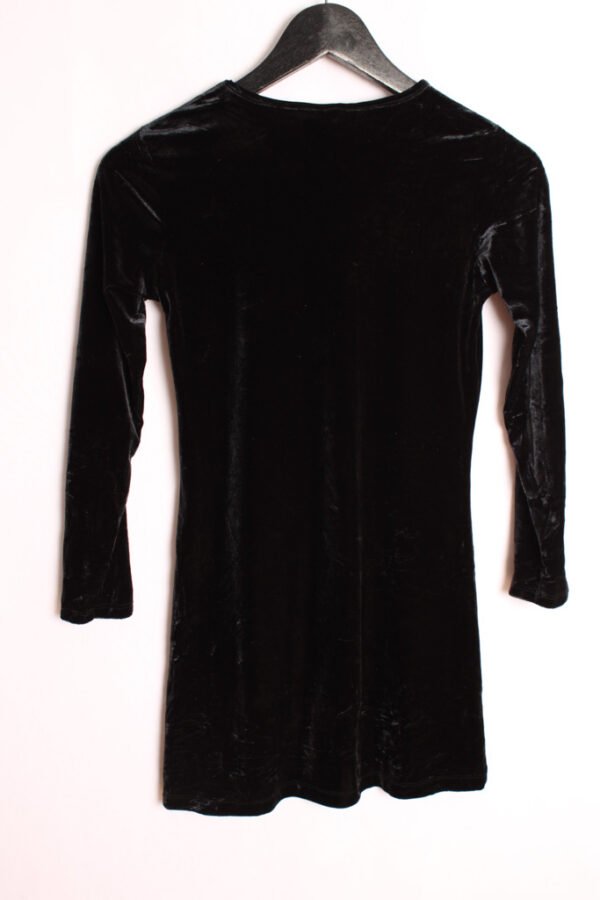 Vestido Terciopelo Mini Negro Vintage "2XS"