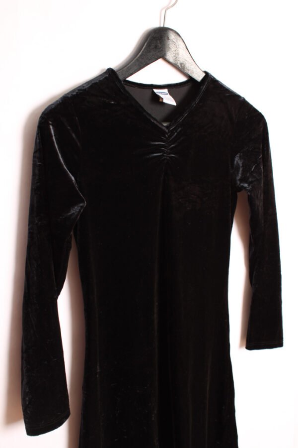 Vestido Terciopelo Mini Negro Vintage "2XS"