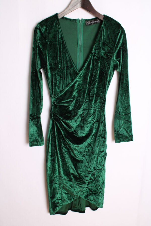 Vestido Terciopelo Verde Vintage "XS"