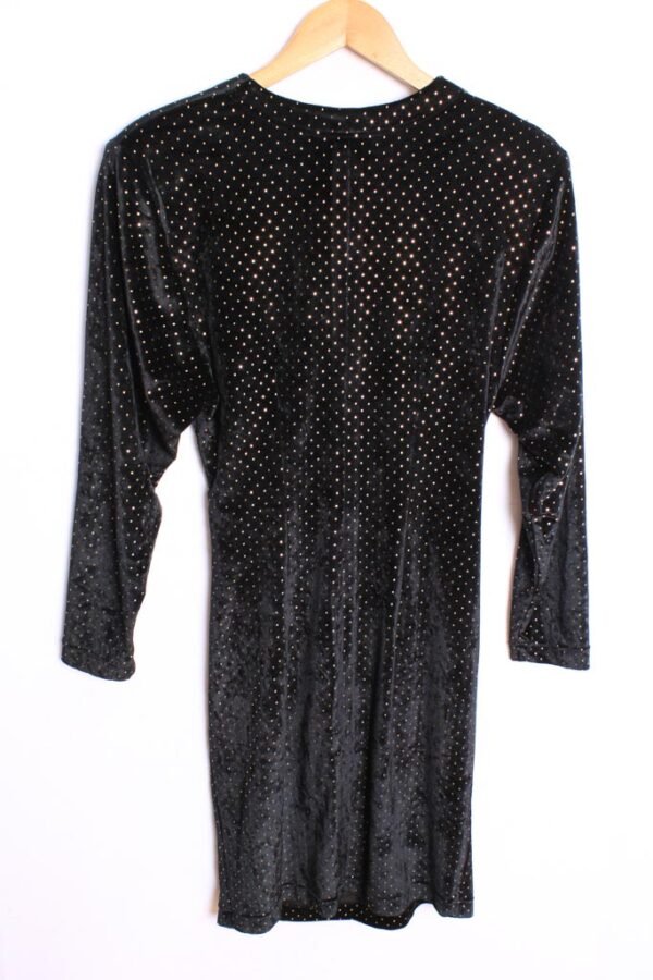 vestido-terciopelo-vintage_-39.jpg Vestido Terciopelo Vintage Negro Lunares Dorados "M"