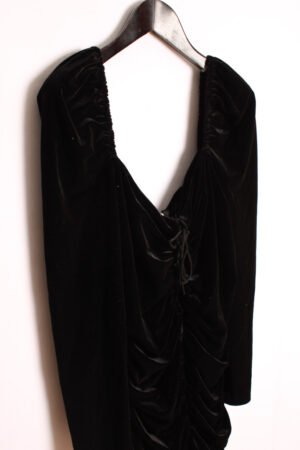 Vestido Fruncido Tercipelo Vintage "M"