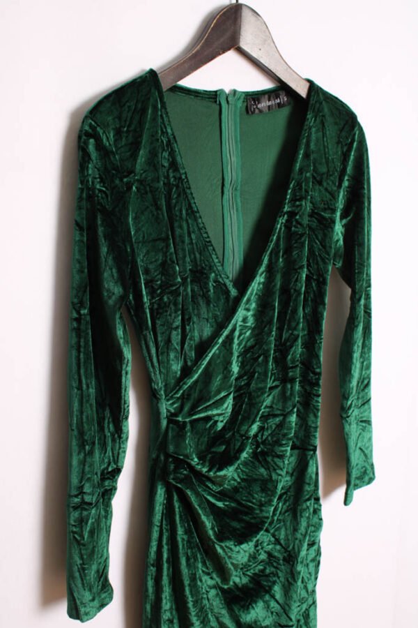 Vestido Terciopelo Verde Vintage "XS"