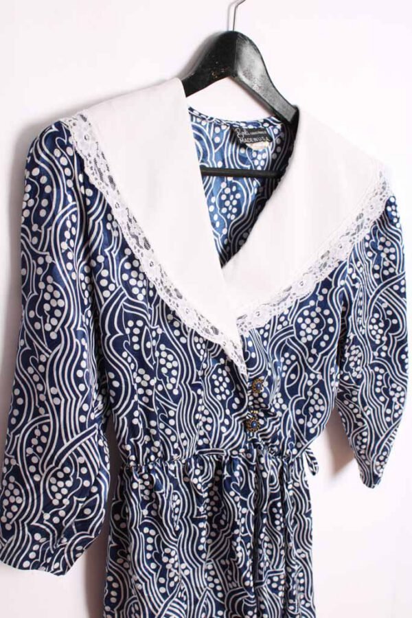 Vestido Lunares Cuello Bobo Vintage "M"