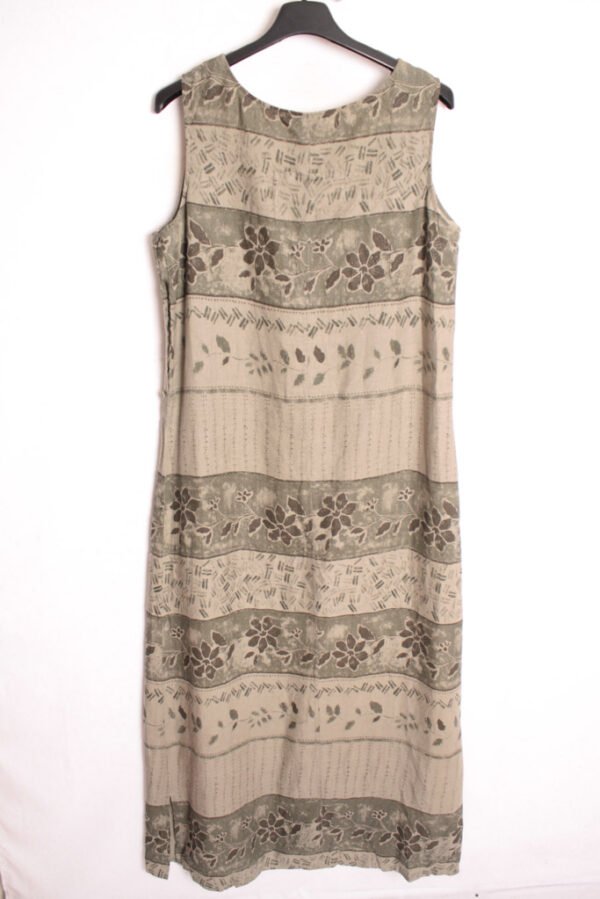 Vestido Vintage 90´s Maxi de Lino  Tonos Grises "XL/2XL"