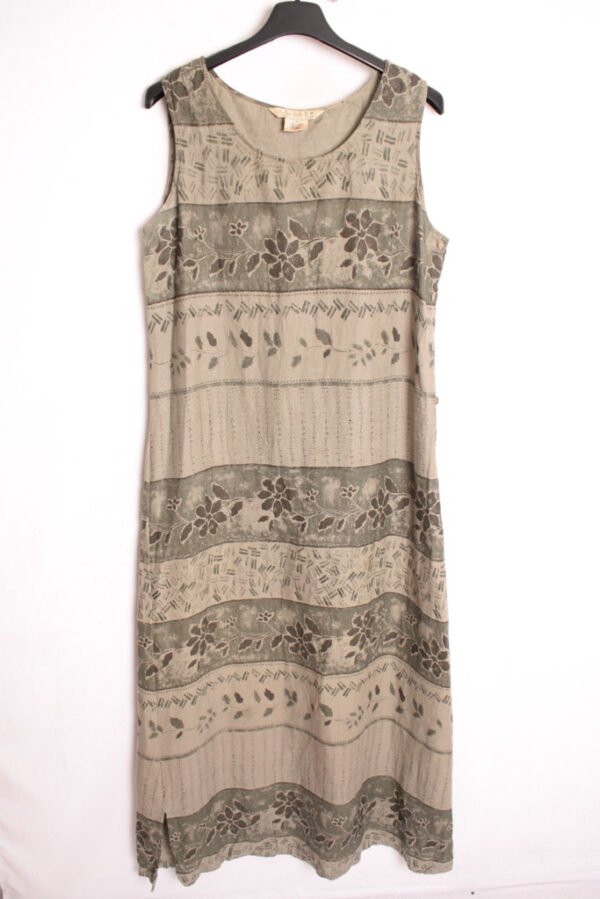 Vestido Vintage 90´s Maxi de Lino  Tonos Grises "XL/2XL"
