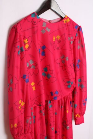 Vestido Fucsia Vintage Print Abstracto "M/L"
