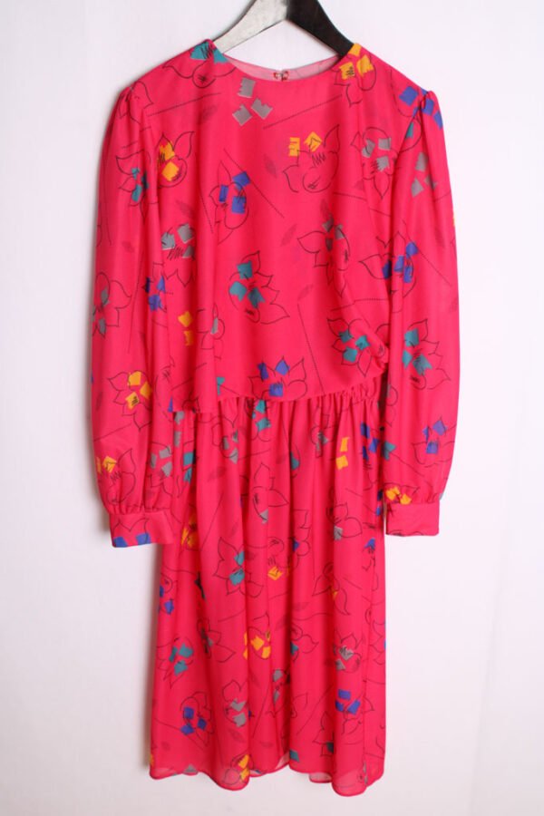 Vestido Fucsia Vintage Print Abstracto "M/L"