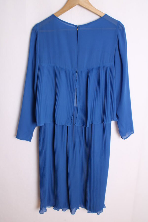 vestido-vintage-americano-verano-77.jpg Vestido Americano Vintage Azul con Plisados "S"
