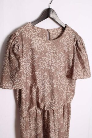 Vestido Print Flores Vintage Color Nude "2XL"