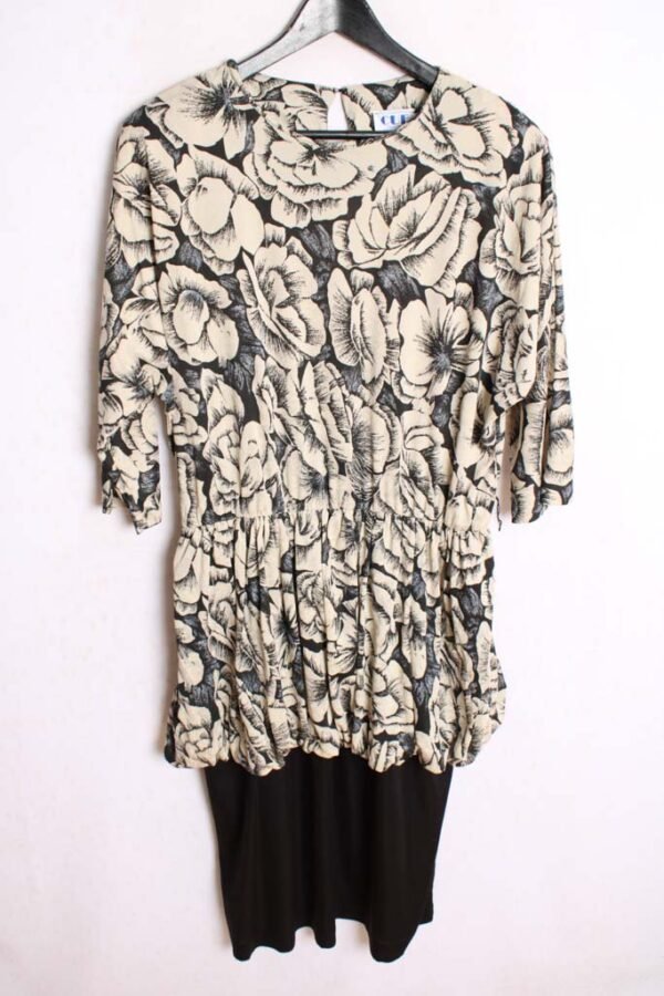Vestido Flores Vintage con Peplum "XL/2XL"