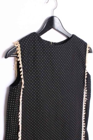 Vestido Negro con Lunares Vintage Midi "M/L"