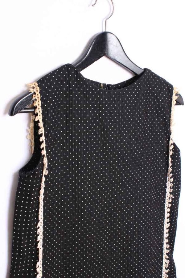 Vestido Negro con Lunares Vintage Midi "M/L"