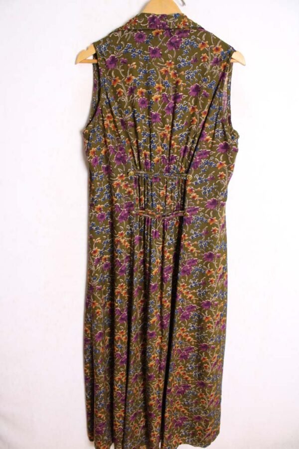Vestido de Verano Vintage Verde con Flores "XL"
