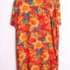 Vestido Camisero Vintage Rojo Flores "2XL"