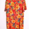 Vestido Camisero Vintage Rojo Flores "2XL"