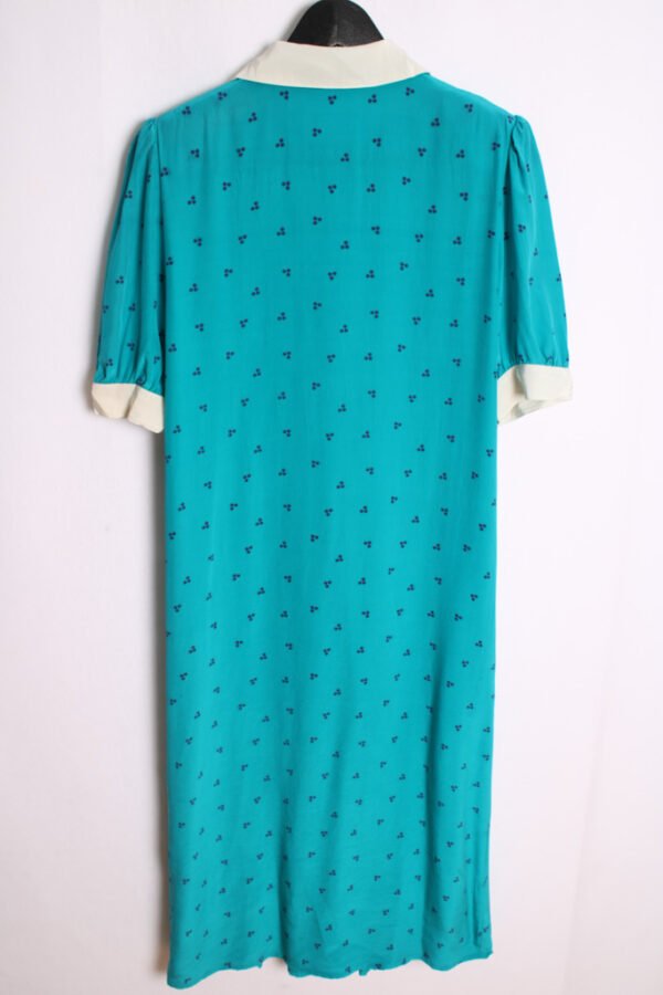 Vestido Midi Seda Vintage Rayas y Flores  "M/L"