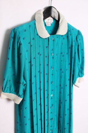 Vestido Midi Seda Vintage Rayas y Flores  "M/L"