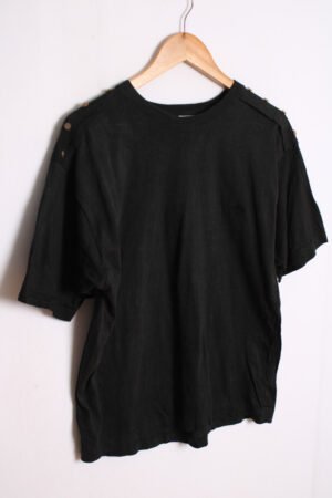 Camiseta Vintage Negra con Botones "M"
