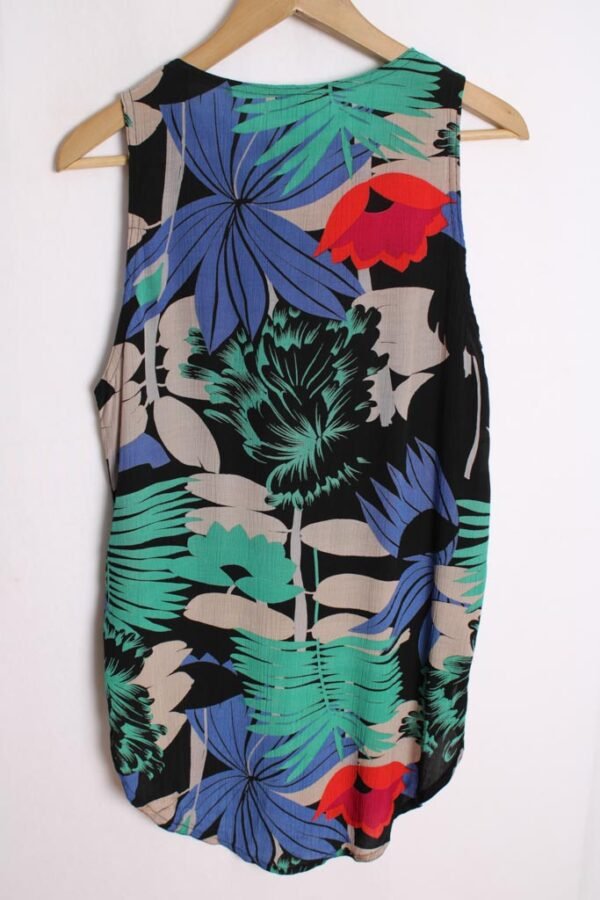 Blusa Vintage Estampado Flores Sin Mangas "S"