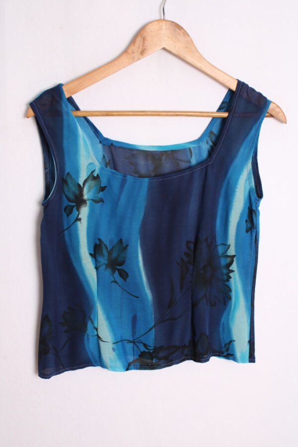 Top Tonos Azules Vintage Gasa "S"
