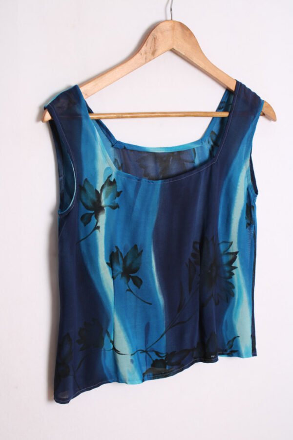 Top Tonos Azules Vintage Gasa "S"