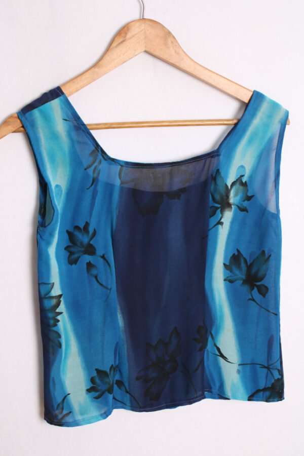 Top Tonos Azules Vintage Gasa "S"