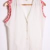 Blusa Blanca Vintage Bordado Flores Sisa "S"