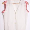 Blusa Blanca Vintage Bordado Flores Sisa "S"