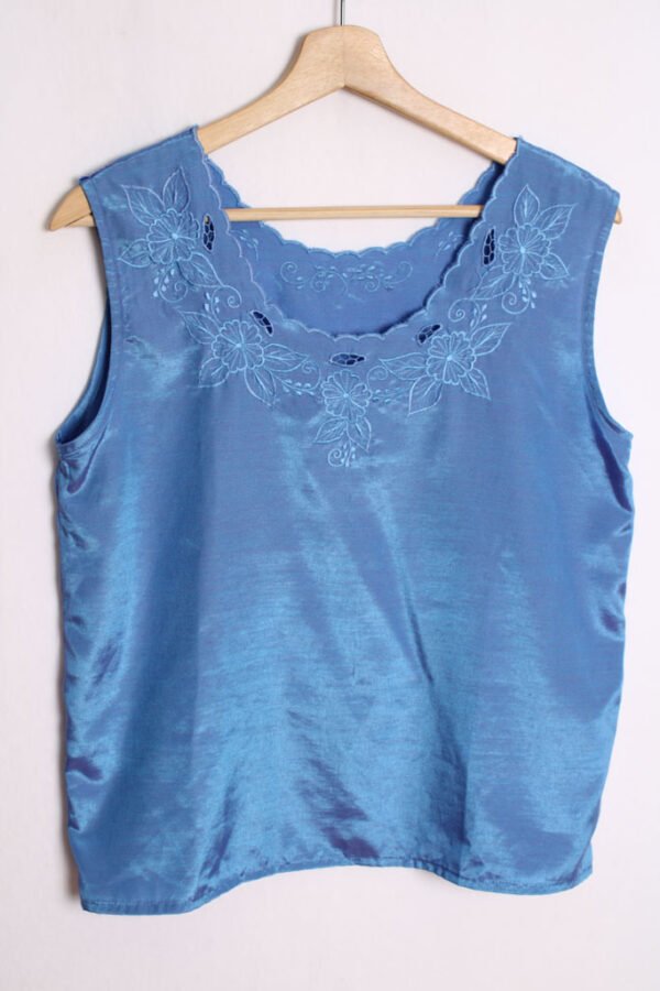 Top Vintage Azul Tornasolado "S"
