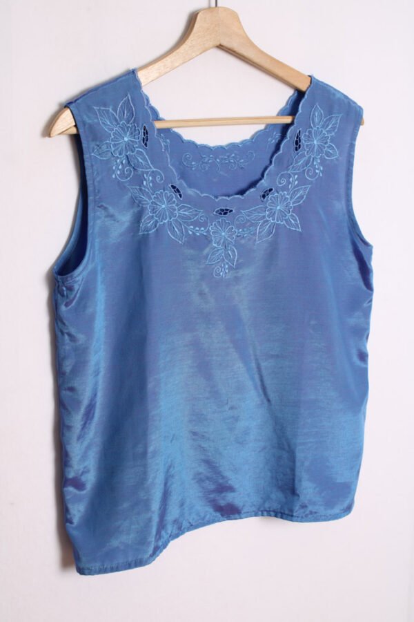 Top Vintage Azul Tornasolado "S"