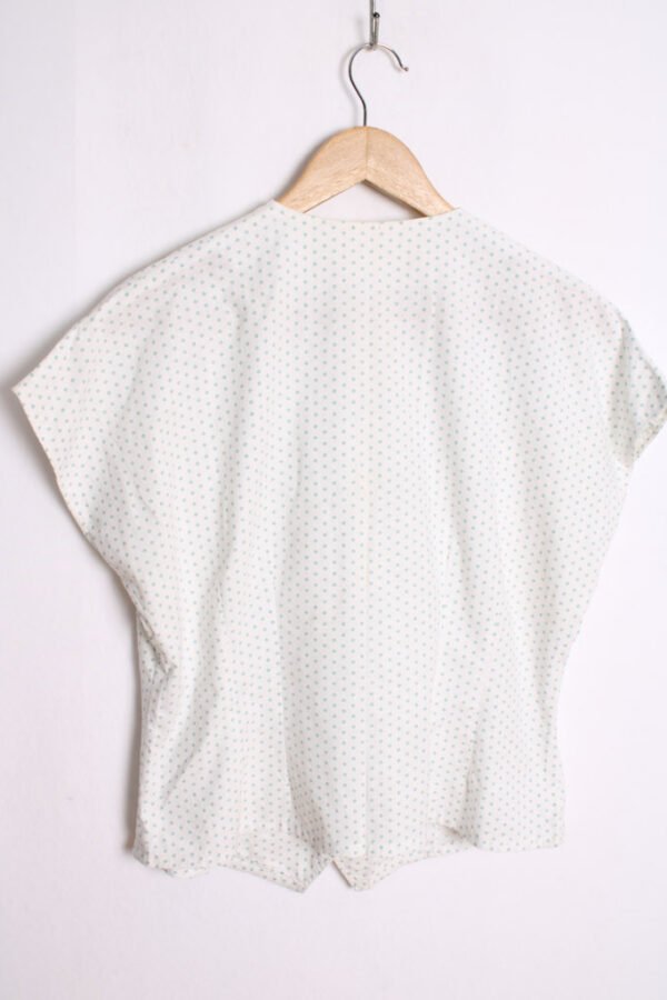 Top Blanco Cruzado Estampados Verdes "M"