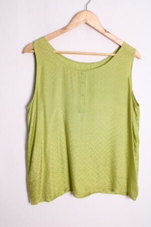 Camiseta Sin Mangas Vintage Verde Satinada "L"