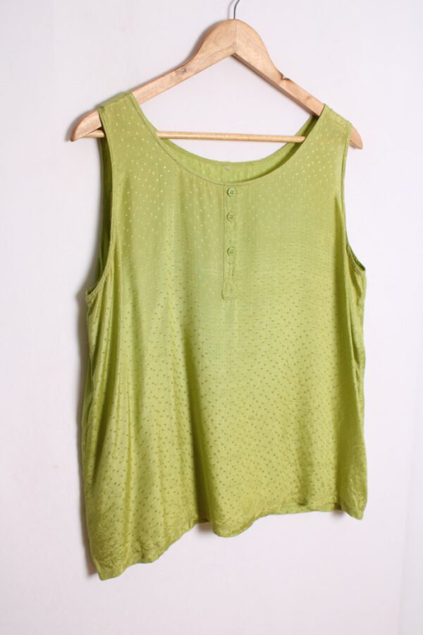 Camiseta Sin Mangas Vintage Verde Satinada "L"