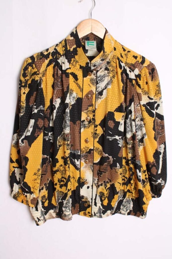 Camisa Print Abstracto Vintage Botones Joya "L"