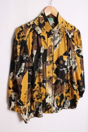 Camisa Print Abstracto Vintage Botones Joya "L"
