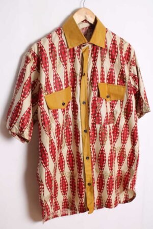 camisa estampada años 90 vintage chico-11 Camisa Handmade Vintage Tonos Rojizos "L"